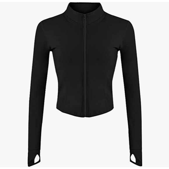 Lviefent Womens Lightweight Full Zip Running Track Jacket with Thumb Holes - Picture 3 of 3